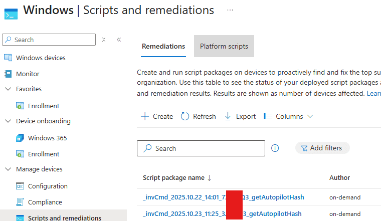 Fixing Autopilot devices' hash-mismatch issues using Intune on-demand remediations